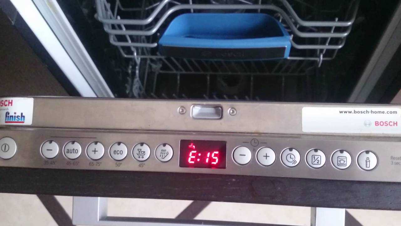 Ошибка е1 посудомоечной машины крона