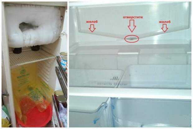 В холодильнике скапливается вода под ящиками и морозильной камерой
