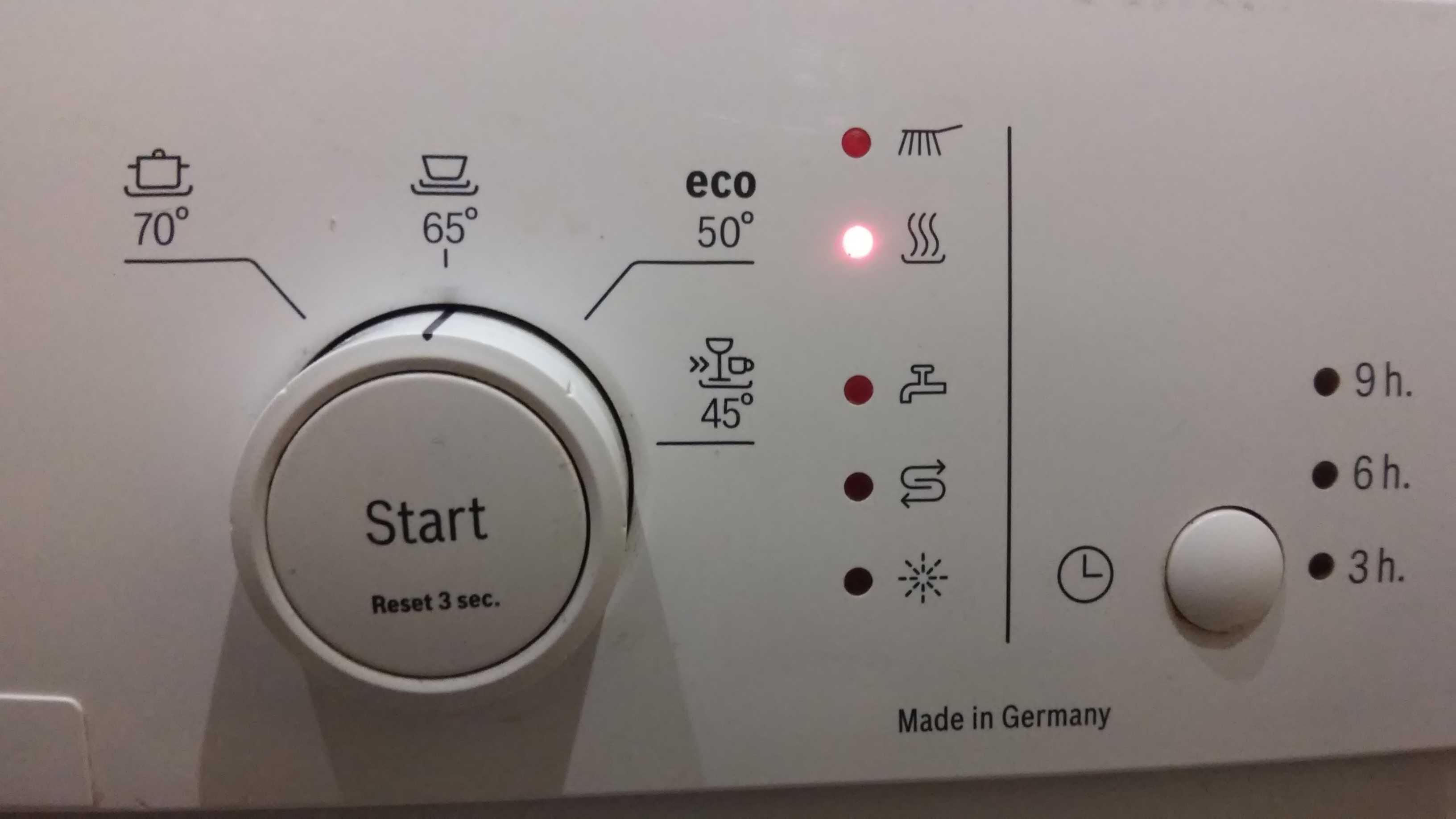 Ошибки посудомоечных машин бош