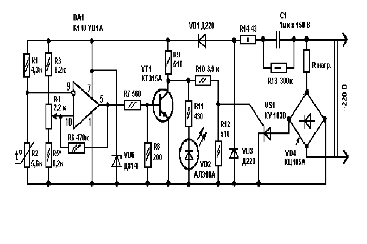 Терморегулятор на lm358 схема - мастерок