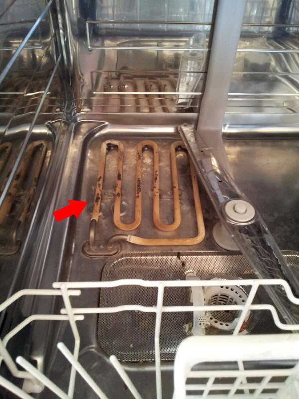 Отстутствие нагрева воды в посудомоечной машине