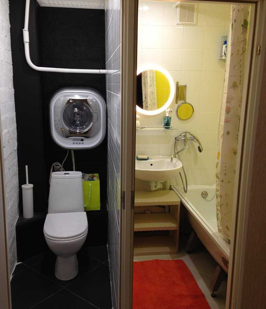Установка стиральной машине в туалете: сбоку, над унитазом. инструкция